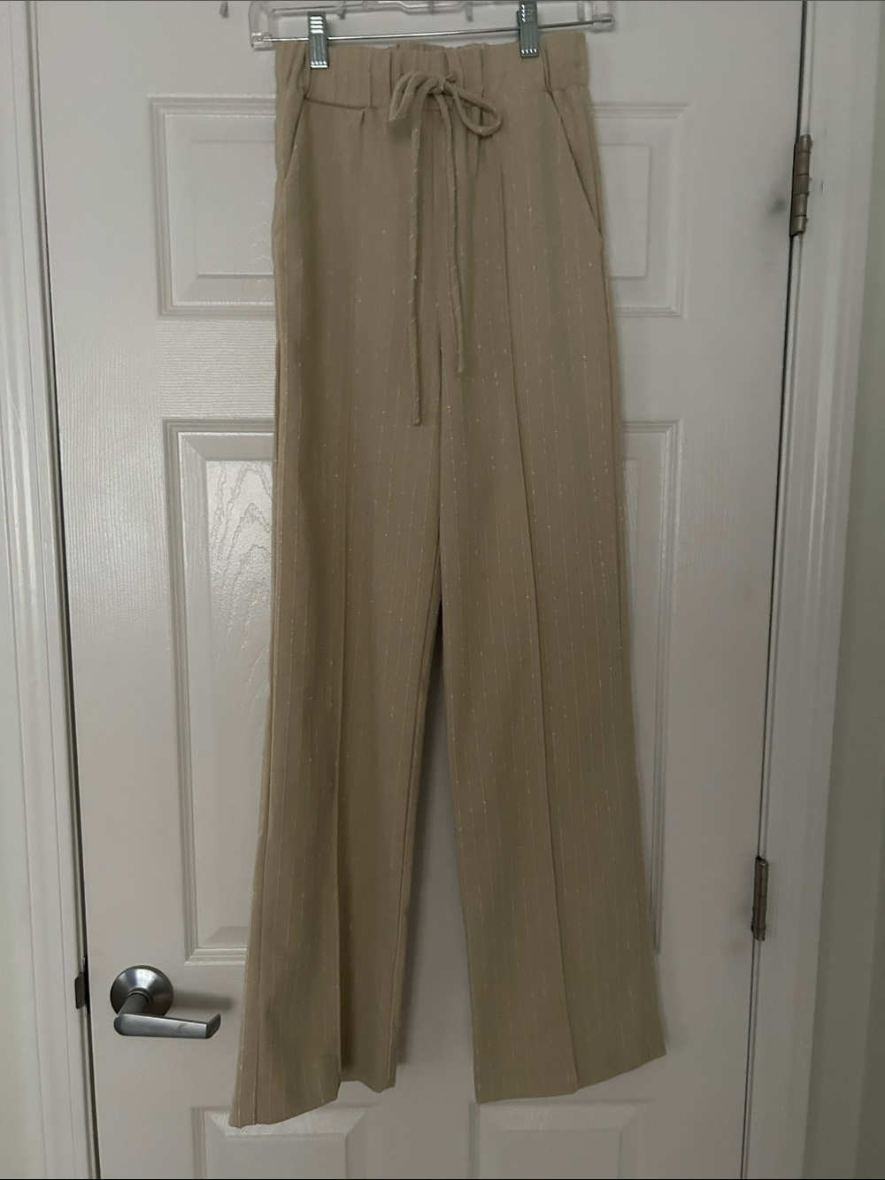 Women's Pull-On Wide Leg Pants - Beige by Line and Dot size XS
